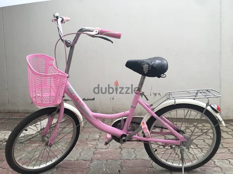 a bike in a new condition with an in front basket and a back seat 4