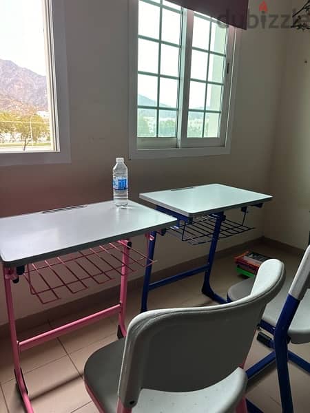 Used kids Study Table with Chairs - each set 2