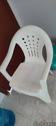Used Plastic Chair , White - 2 Number