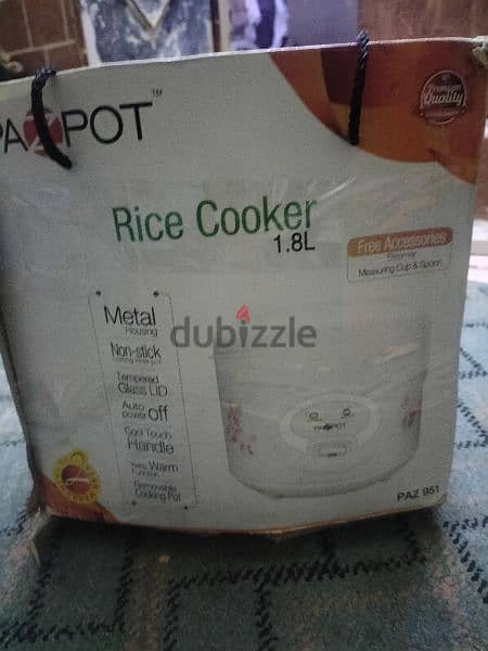 pazpot rice cocker 1.8 ltr 2pcs 1