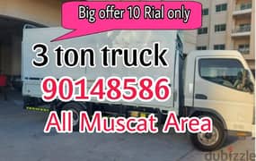 Big offer 3 ton truck (10 Rial only) pick and drop house item any kind