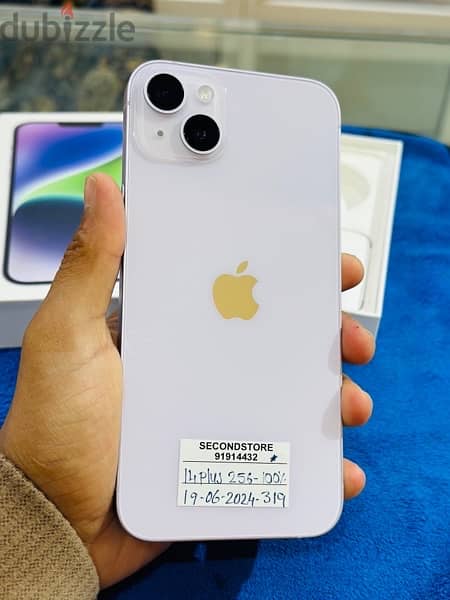 iPhone 14 plus 256GB - 100%Battery - 19-06-2024 Apple warranty 1
