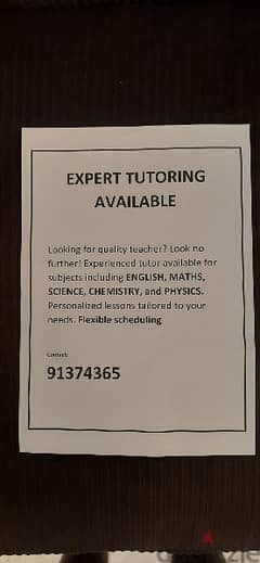 Experienced private tutor for individualized training