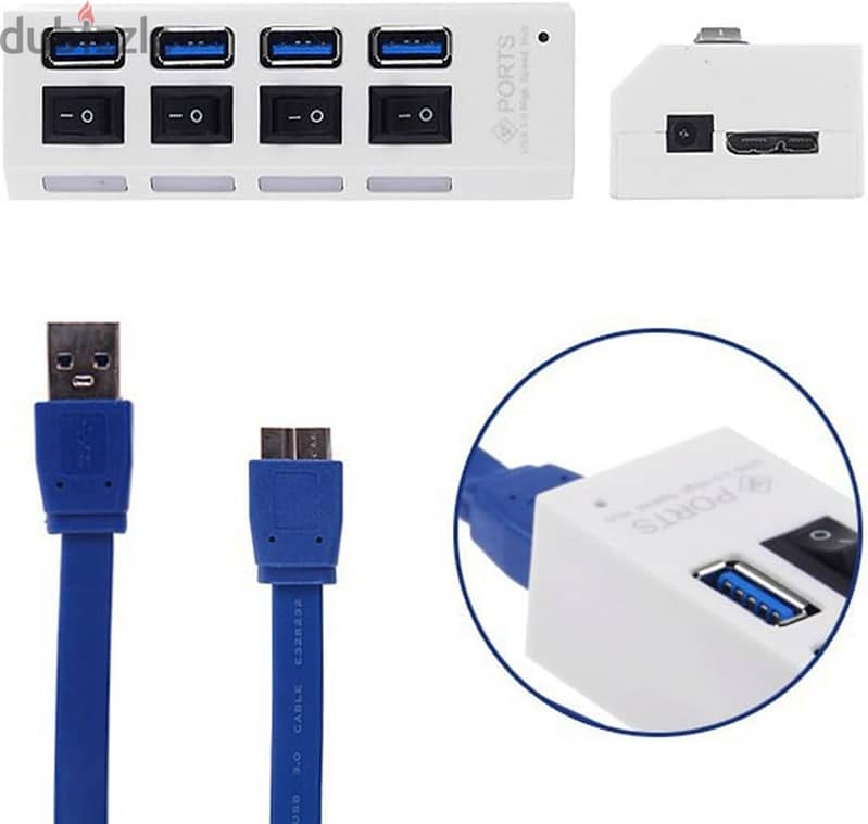 HUB USB 3.0 - 4 Ports موزع يو اس بي 3