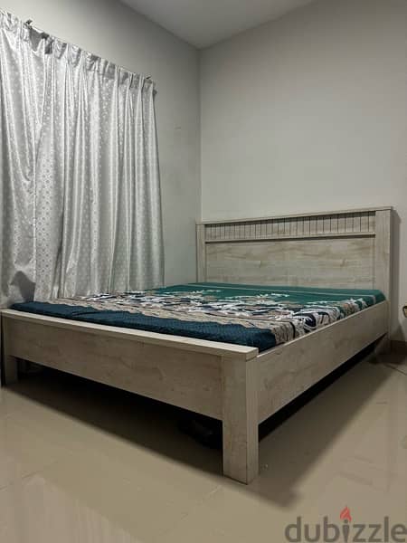 king size Double bed with mattress and wardrobe 1