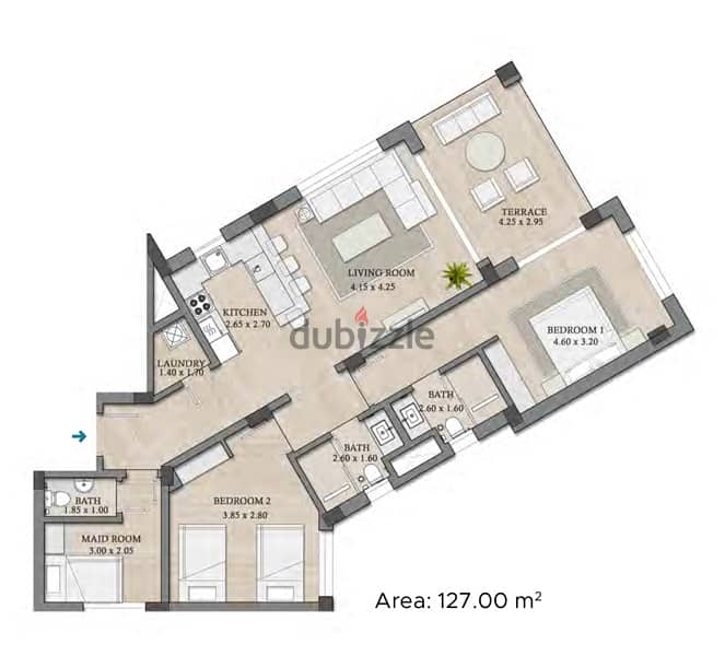2+1 maids room apartment in MUSCAT BAY( Free holding) 1