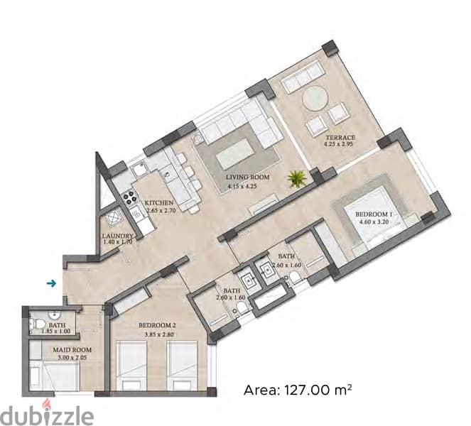 2+1 MAIDS ROOM APARTMENT IN ZEN RESIDENTS BY MUSCAT BAY 0