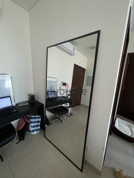 Mirror H200 W100 with black metal in good condition 1
