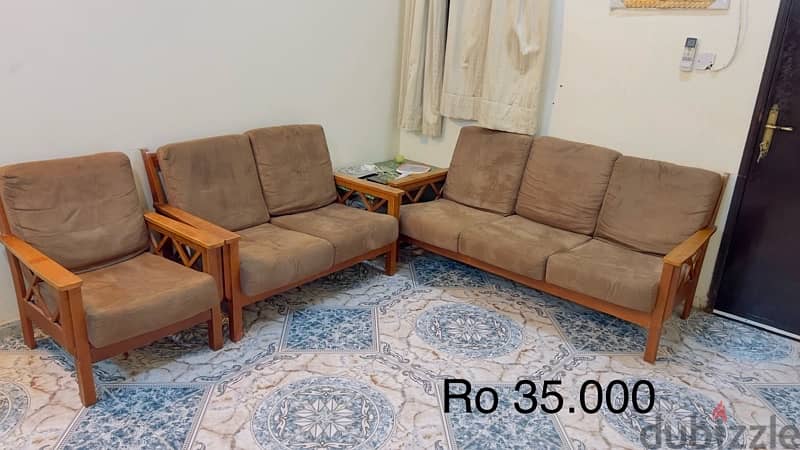 Bed and Mattress. Sofa set. TV stand in good condition 2