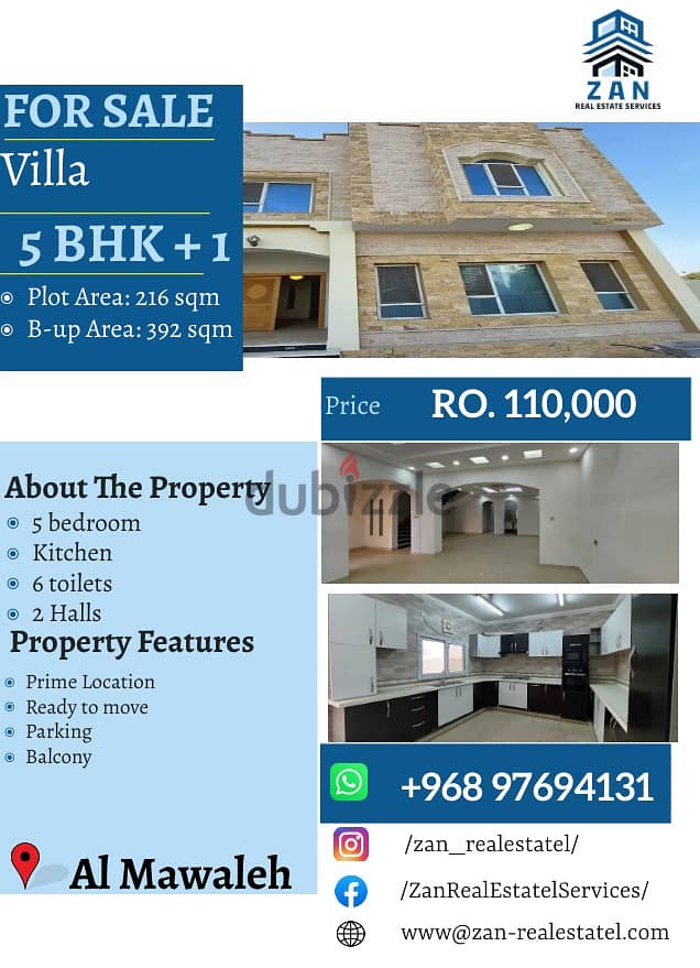 For Sale 5 BHK villa + 1 at Al Mawaleh 0