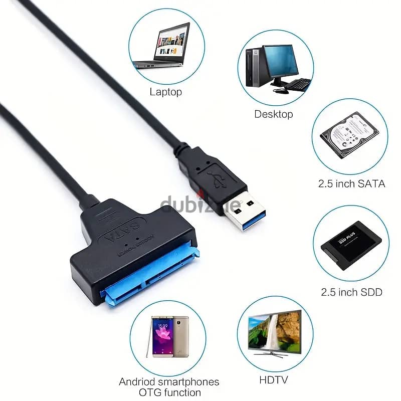 Hard Drive Adapter Cable SATA to USB 3.0 Adapter Cable for 2.5 Inch 5