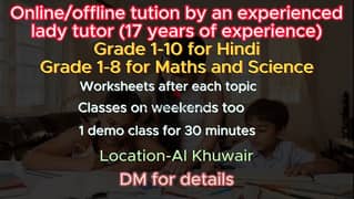 Tuition for Maths,Science and Hindi
