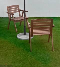 Solid wood 2 outdoor chairs