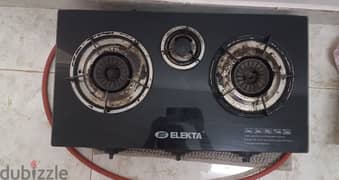 Gas stove with cylinder, connector