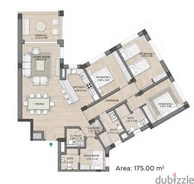 STUNNING 3+1 BEDROOM APARTMENT IN MUSCAT BAY (FREE HOLD) 2