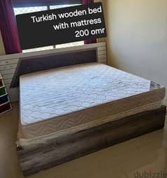 Turkish wooden King size  bed with mattress