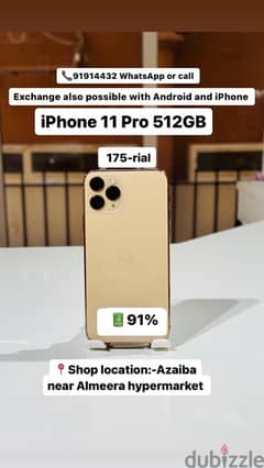 iPhone 11 pro 512GB -  gold color - good condition phone 0