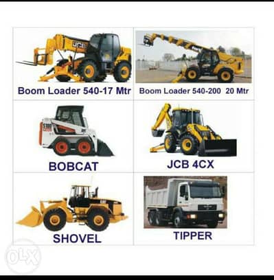 For Rent ( Bobcat JCB Backhoe Boomloaders telehandler)