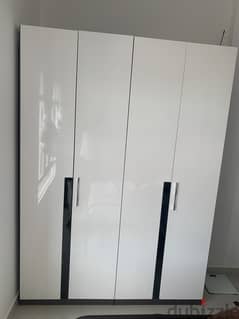 Wardrobe white color front side doors, Dressing table