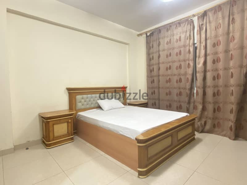 Fully Furnished spacious room with attached bathroom in Al Ghubra 1