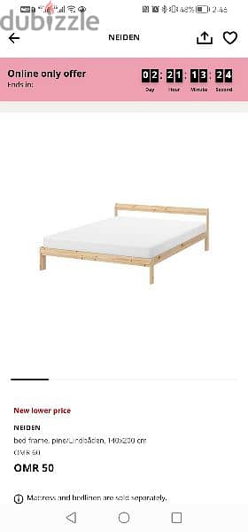 Ikea wooden bed  140x200 1