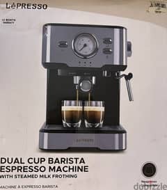 DUAL CUP BARISTA ESPRESSO MACHINE WITH STEAMED MILK FROTHING