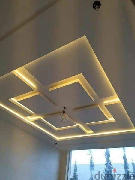 House interior design and Gypsum board work and paint 0