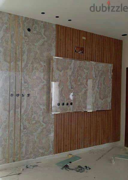 House interior design and Gypsum board work and paint 16