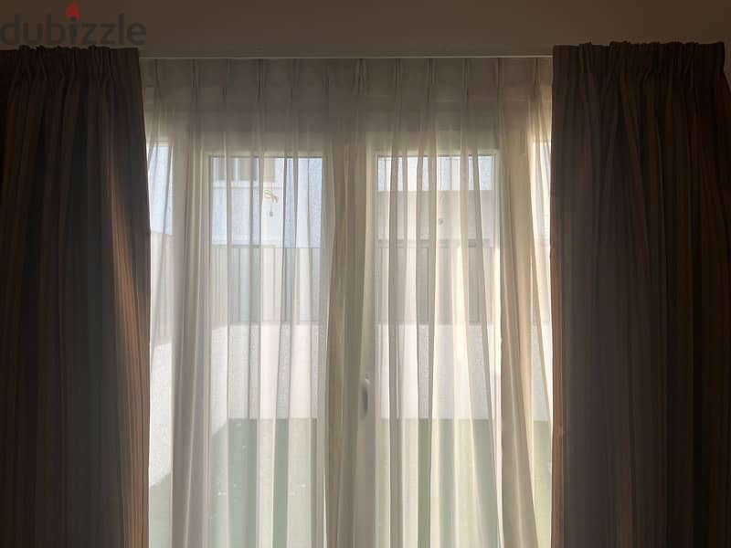 Curtains with blackouts, net / sheer and rod 1