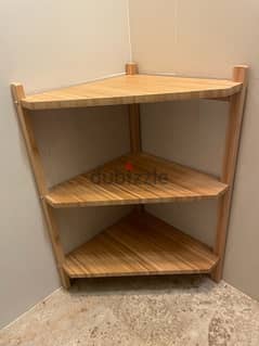Small corner table with shelves