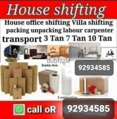house shifting  transport servic 3ton. 7ton. 10t