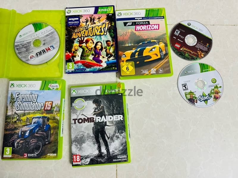 Xbox 360 with Kinect, 1 controller & 8 CD’s 1
