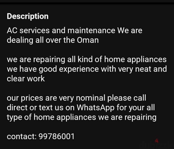 Offer We service & maintenance all kind of Aircondition and appliances 2