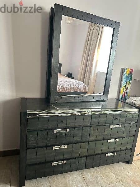 king size bed with dressing cupboard with two side tables 4