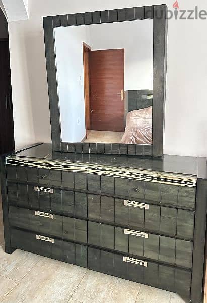 king size bed with dressing cupboard with two side tables 5