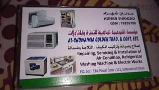 AC service fitting repairing washing machine cooking range