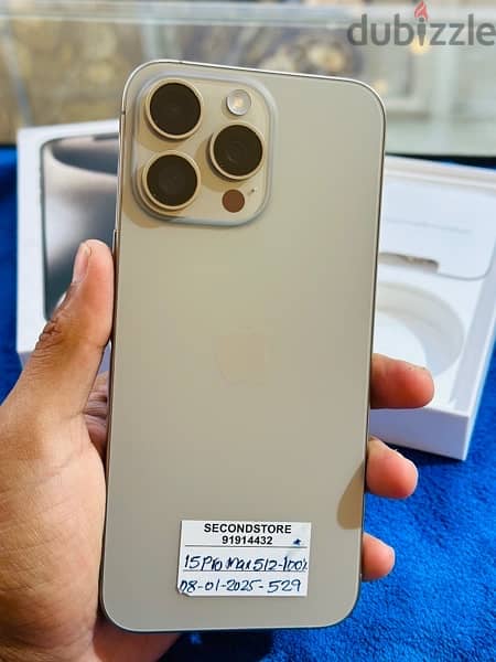 iPhone 15 pro max 512GB - natural titanium - 08-01-2025 apple warranty 3