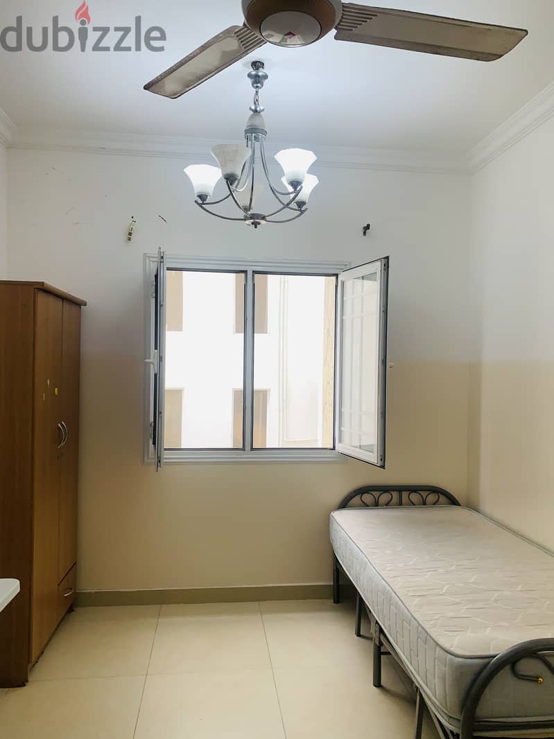 Room for rent with attached bathroom in mabela behind Al qabayal 7