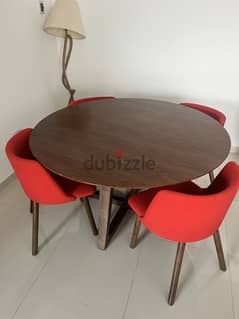 Dining table round solid wood
