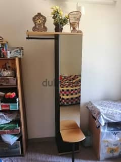 Ikea dressing table with shelves+mirror+ hanger rod