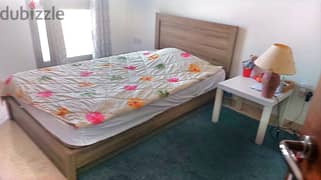 bed with mattress and table chairs for sell only 60 rials