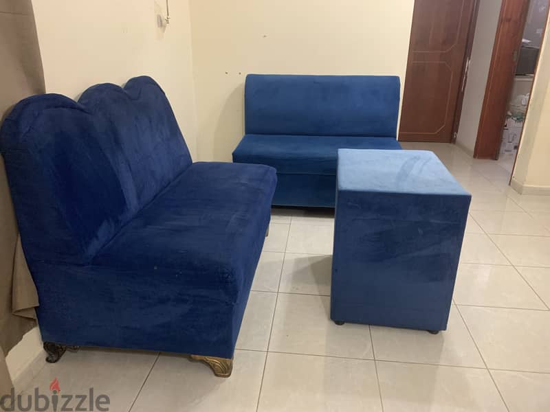 Sofa set x 2 with table, Family used 30 OMR ONLY MAWALEH 1