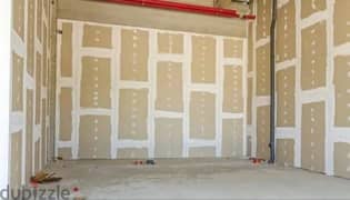 house office gypsum board partition working