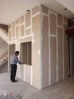 house and offic partition gypsum board working and painting services 0