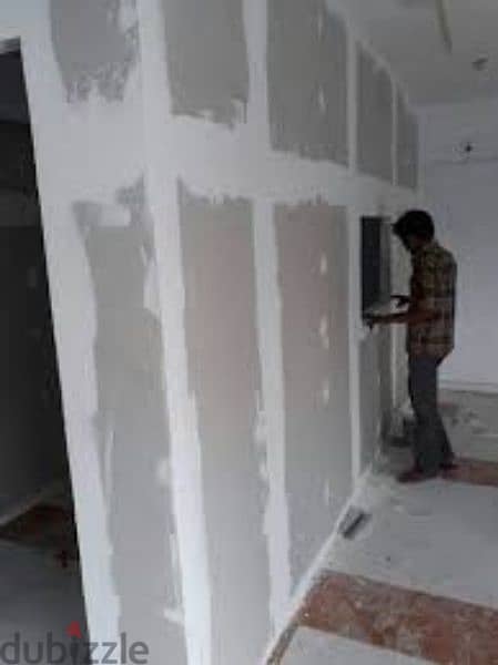 house and offic partition gypsum board working and painting services 1