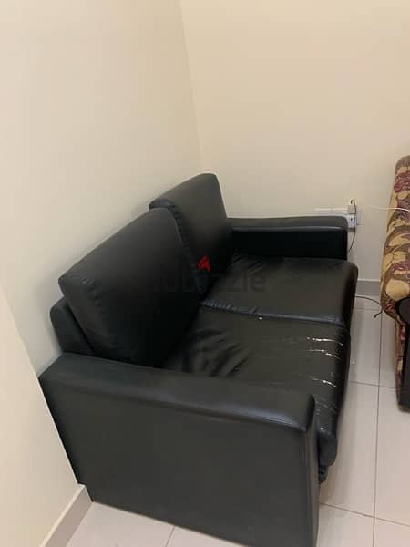 Black 2 seat sofa 1