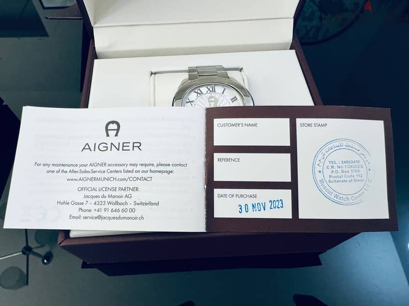 ساعة أيجنر جديدة فضية: Brand New Aigner Silver Watch 4