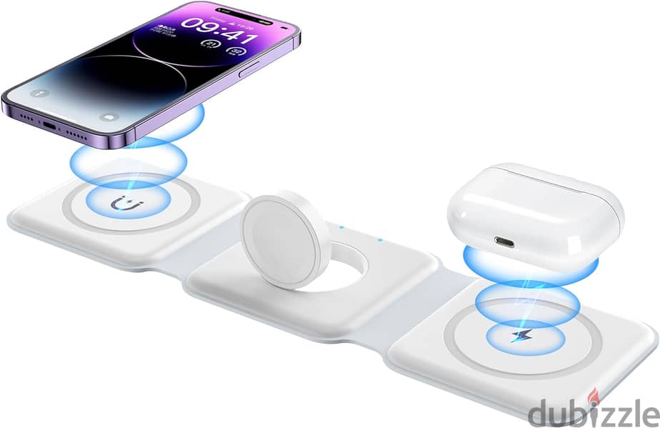 3 in 1 Magnetic Foldable Wireless Charger WHT1 (!New-Stock!) 1