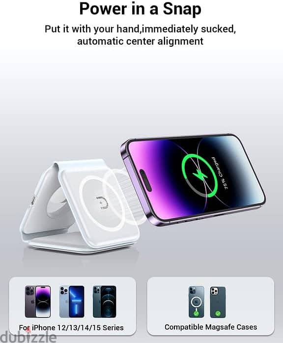 3 in 1 Magnetic Foldable Wireless Charger WHT1 (!New-Stock!) 2
