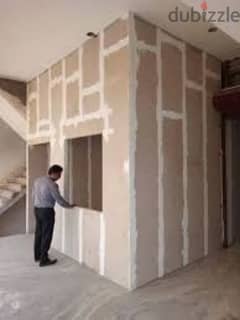 house gypsum board working and painting, partition